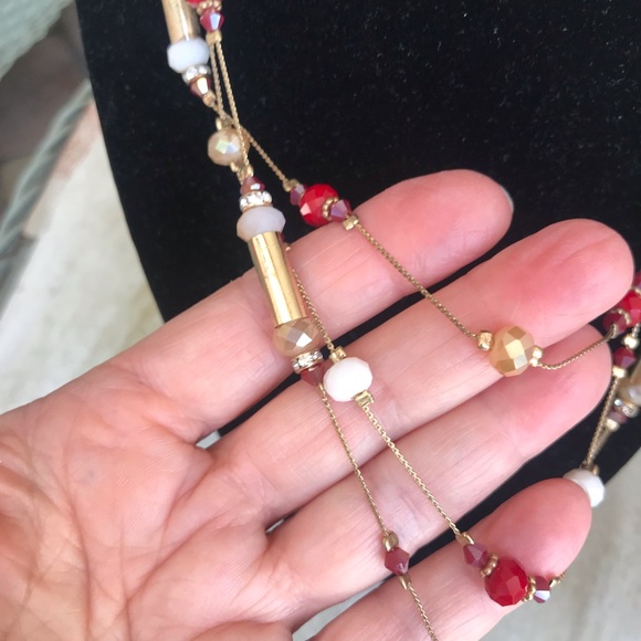 1990s NECKLACE THREE STRANDS AB CRYSTALS WITH PAIRED BRACELET AND EARRINGS - Picture 14 of 16